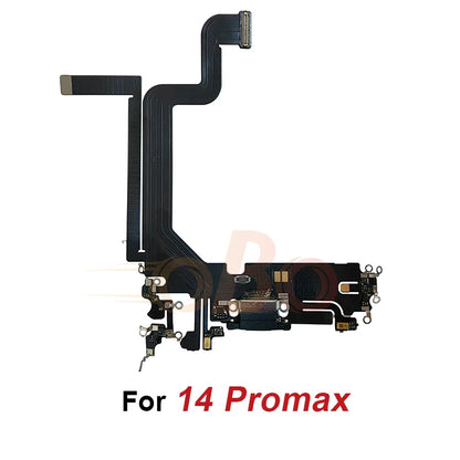 Charging Port Flex Cable for iPhone 14 Plus 14 Pro Max Black White USB Charger Dock Connector With Microphone Ribbon Flex（1PC）