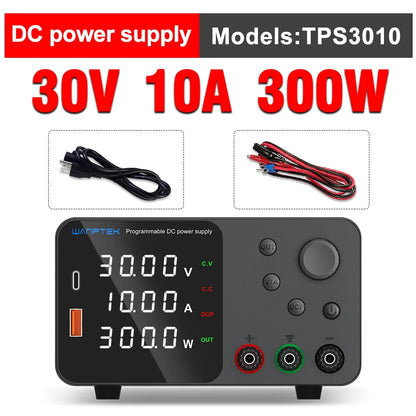 Wanptek Adjustable DC Power Supply 30V 10A 60V 5A Lab Bench Power Source Stabilized Power Supply Voltage Regulator Switch 120V3A