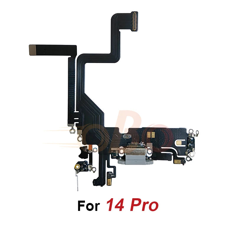 Charging Port Flex Cable for iPhone 14 Plus 14 Pro Max Black White USB Charger Dock Connector With Microphone Ribbon Flex（1PC）