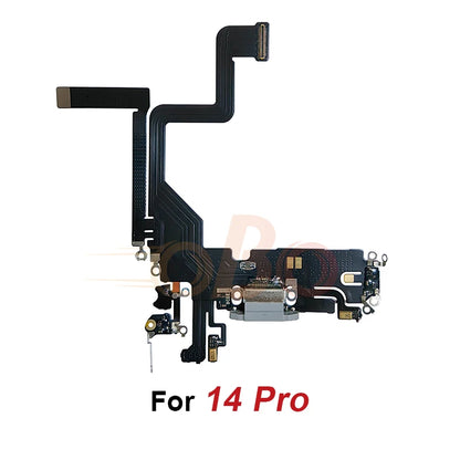 Charging Port Flex Cable for iPhone 14 Plus 14 Pro Max Black White USB Charger Dock Connector With Microphone Ribbon Flex（1PC）