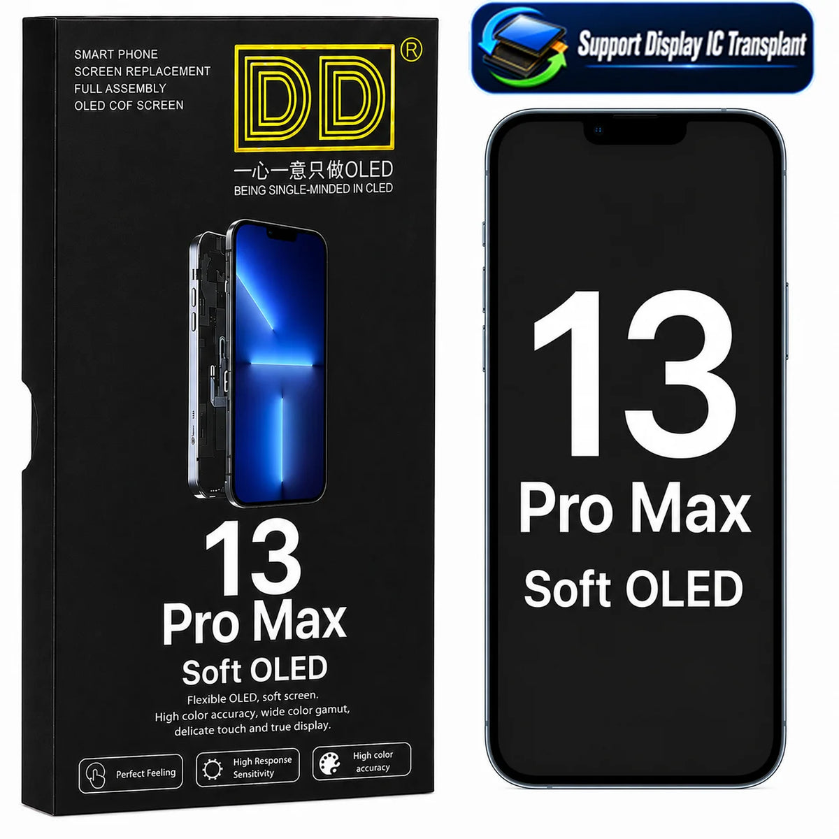 DD SOFT OLED Screen LCD  Display for iPhone 12 13 14 15 16 16e 17 Pro Max Touch Screen Digitizer Assembly Replacement
