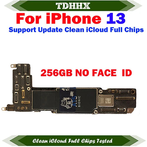 Free iCloud Motherboard For iPhone 13 Pro Max 128g/256g 512GB Mainboard With Face ID CleanediCloud Main Logic Board Ok Plate