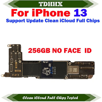 Free iCloud Motherboard For iPhone 13 Pro Max 128g/256g 512GB Mainboard With Face ID CleanediCloud Main Logic Board Ok Plate